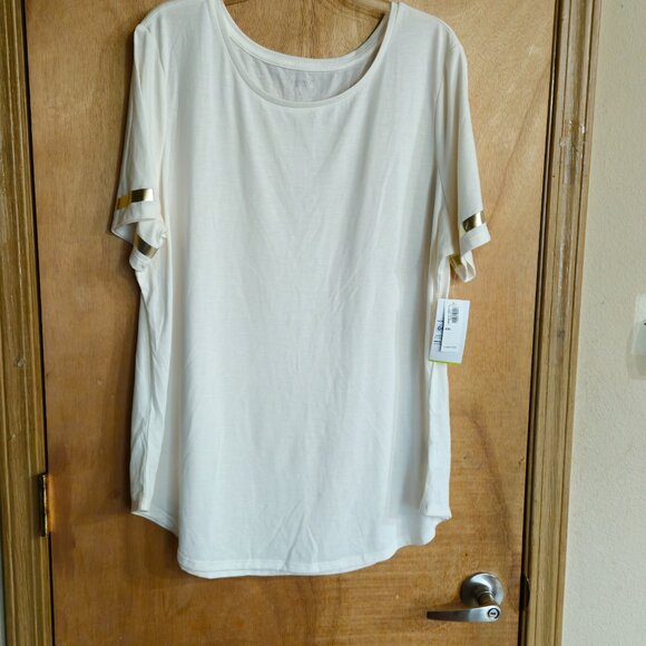 Old Navy Active XXL T Shirt Short Sleeve Cream Gold - Picture 3 of 8
